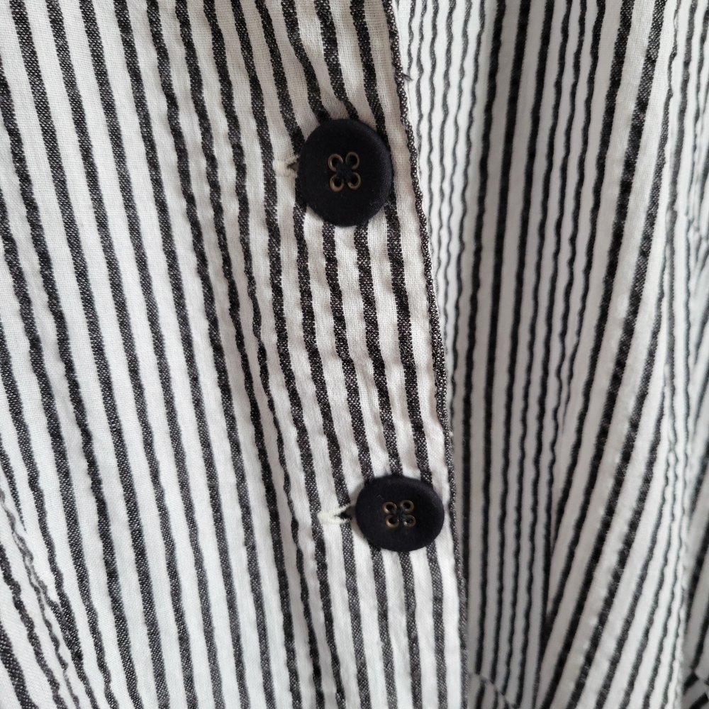 April Cornell Charcoal and White Striped Seersucker Dress - Picture 3 of 4